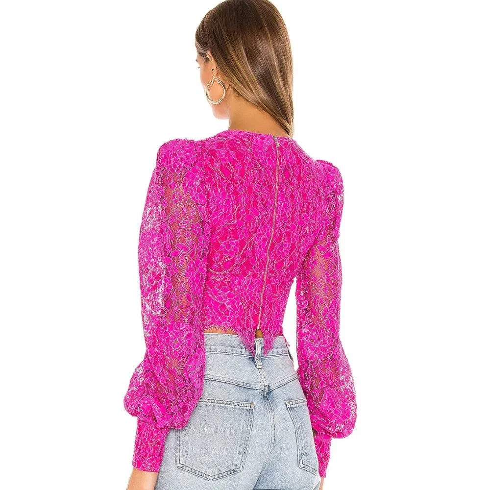 NBD Merlot Blouse in Magenta NWOT Size Small - Picture 2 of 4